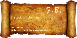Fridli Barna névjegykártya