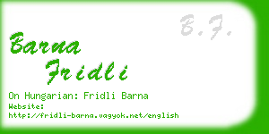 barna fridli business card